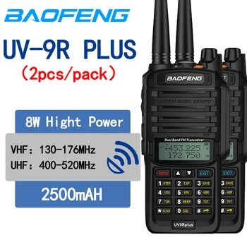2 buc/pachet Baofeng UV-9R PLUS dual band sunca Original radio portabil impermeabil talkie-walkie vhf uhf interfon