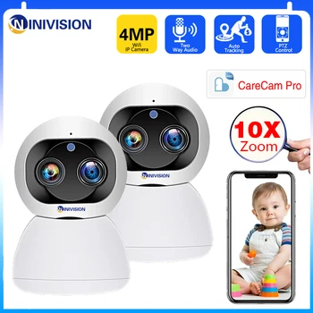 2K 4MP PTZ Camera IP 10X Zoom Dual Lentilă de Urmărire Automată WiFi CCTV aparat de Fotografiat Viziune de Noapte Acasă Baby Monitor Camera de Supraveghere Video