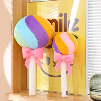 43/58cm Simulare Kawaii Lollipop Jucărie de Pluș Drăguț Creative, pline de culoare Lollipop Plushies Pernă Joc Anime Desene animate Jucarii Moale