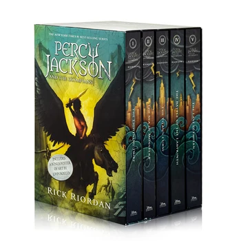 5 Cărți/set Percy Jackson & The Olympians englez Roman Original de Cărți pentru Copii limba engleză Carte cu poze Seturi
