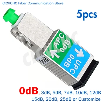 5pcs SC/APC(Masculin)-SC/UPC(de sex Feminin) Atenuatoare (0, 1 la 25dB)/Fixe/tip Plug-in /Fibre Optice