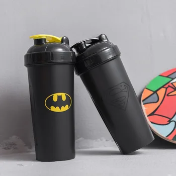 600ml Batman Shaker Cup de uz Casnic de Mare Capacitate Praf de Proteine pahar de Plastic Sală de Sport Cana de Apa Film Periferice