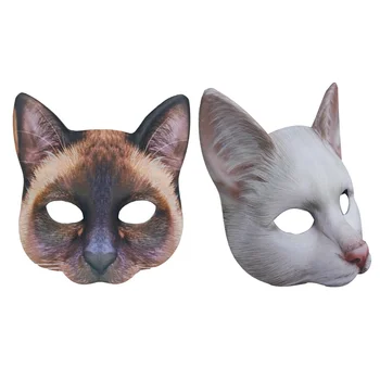 Animale Imprimate Masca Pisica Unisex Fata Acoperă Măști Amuzante Jumătate Roman Headwears De Groază