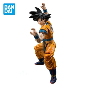 Bandai Anime Dragon Ball Asli Mainan Figur Aksi Son Goku Pahlawan Super Shf Untuk Hadiah Anak-anak Ornamente Model pe Stoc