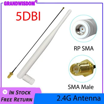 GRANDWISDOM 1-2P 2.4 g antena 5dbi sma female wlan wifi 2.4 ghz antene retelistica IPX ipex 1 SMA male coadă Cablu de Extensie module antena