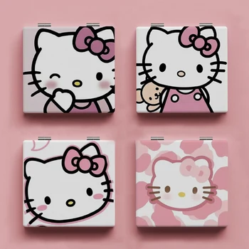 Hello Kitty, Oglinda Hello Kitty y2k Portabil Oglindă Mică Sanrio Machiaj Oglinzi Portabile Oglinzi Rabatabile față-Verso Model