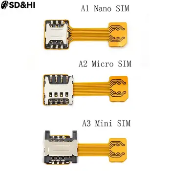 Hibrid Dublu Dual Sim Adaptor de Card Micro SD Nano Sim Extensie Adaptor Pentru Xiaomi/Redmi Pentru Samsung/Huawei
