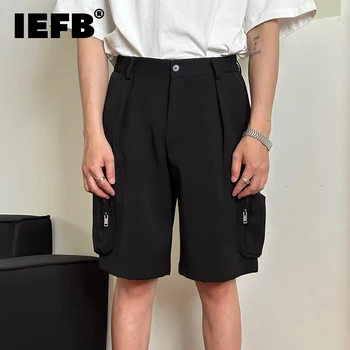 IEFB Vrac Direct de Marfă Casual Scurte, Pantaloni Tendință de Moda pentru Bărbați îmbrăcăminte de Lucru pantaloni Scurți coreea Style Solid de Culoare Elastic Salopete 9C1127