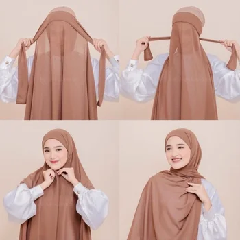 Instant Hijab Trupa Șifon Eșarfă Cap Hijabs pentru Femeie Turban Hoofddoek Turbane Cap pentru Femei Șal Eșarfe Bandeau Hijab Islam