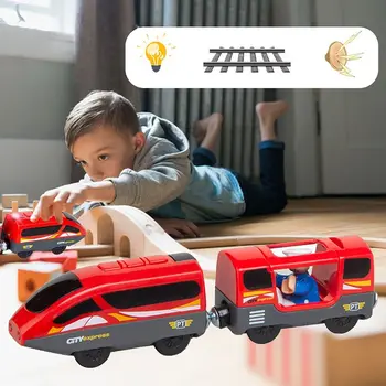 Mașină de Jucărie Magnetice Jucarii Copii Amuzant Compatibil Cu Brio de Lemn de Cale ferată Jucarii Tren cu Baterii