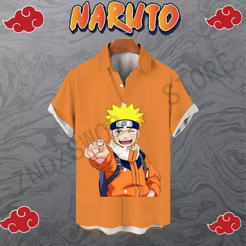 Naruto Camasi pentru Barbati Stil Plajă Men ' s Cămașă Îmbrăcăminte Y2k Supradimensionate Streetwear Maneci Scurte Moda Anime 5XL Litoral Excursie 2023
