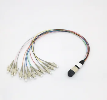 OM3 MPO/MTP să 12xLC Fibre Otpic Cablu Multimode Pachet Cablu Patch 0.35 M