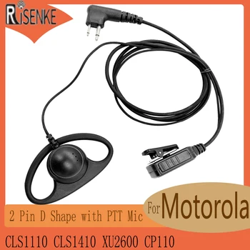 RISENKE D Forma Walkie Talkie Cască,Căști cu Microfon PTT,Compatibil cu Motorola CLS1110,CLS1410,XU2600,CP110,2 Pini