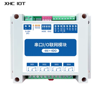 RS485 ModBus RTU I/O Rețea de Module cu Port Serial XHCIOT MA01-XACX0440 pentru PLC 4AI+ADO 4 Comutator de Ieșire Watchdog