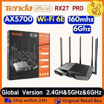 Tenda WIFI6 AXE5700 Tri-Band Gigabit Wi-Fi gratuit 6E Router 6GHz 160MHz trupa QAM Mesh Wireless Reapter OFDMA&MU-MIMO pentru 4K/8k video